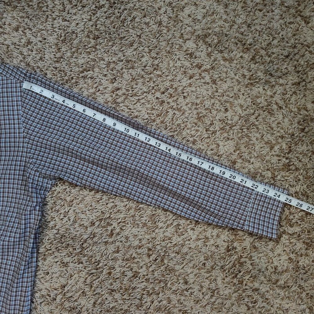 Polo Ralph Lauren Men Sz L Brown Plaid Stretch Long Sleeve Button Up Cotton - Picture 9 of 11
